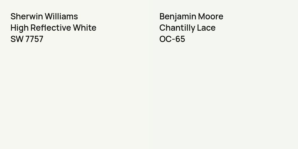 Sherwin Williams High Reflective White vs. Benjamin Moore Chantilly Lace