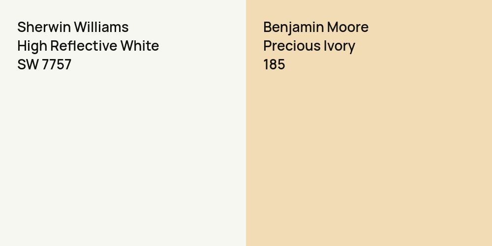 Sherwin Williams High Reflective White vs. Benjamin Moore Precious Ivory