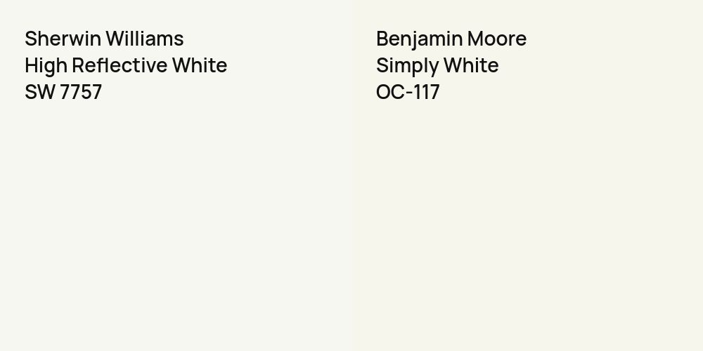 Sherwin Williams High Reflective White vs. Benjamin Moore Simply White