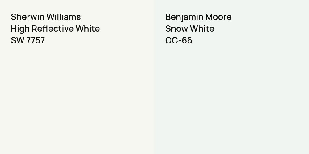 Sherwin Williams High Reflective White vs. Benjamin Moore Snow White