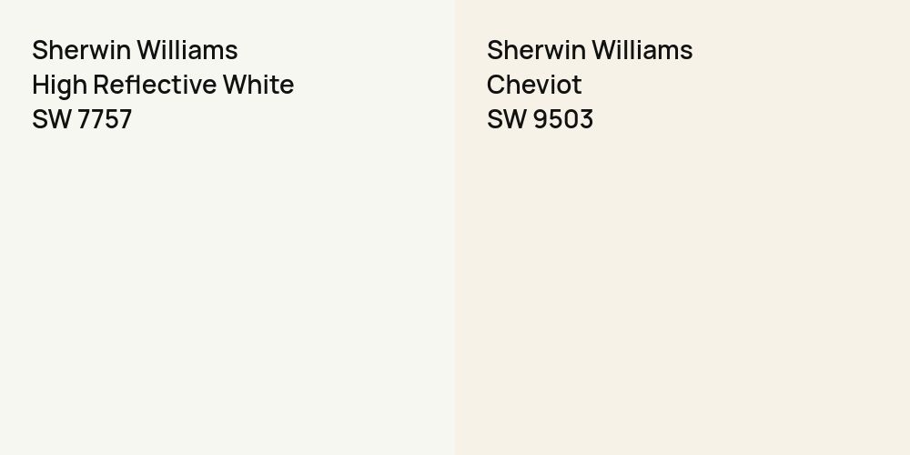 Sherwin Williams High Reflective White vs. Sherwin Williams Cheviot