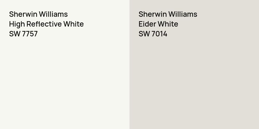 Sherwin Williams High Reflective White vs. Sherwin Williams Eider White