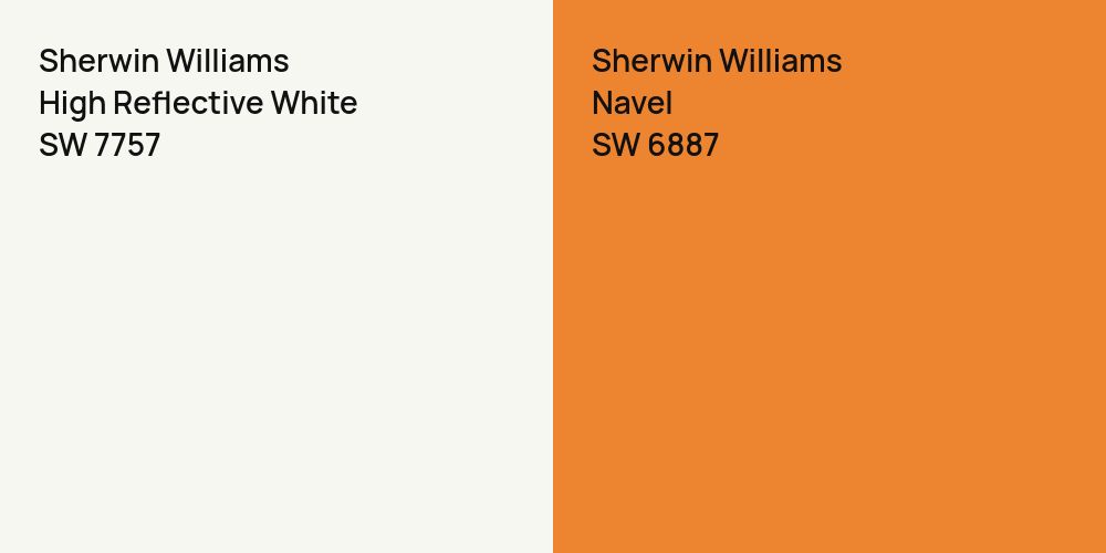 Sherwin Williams High Reflective White vs. Sherwin Williams Navel