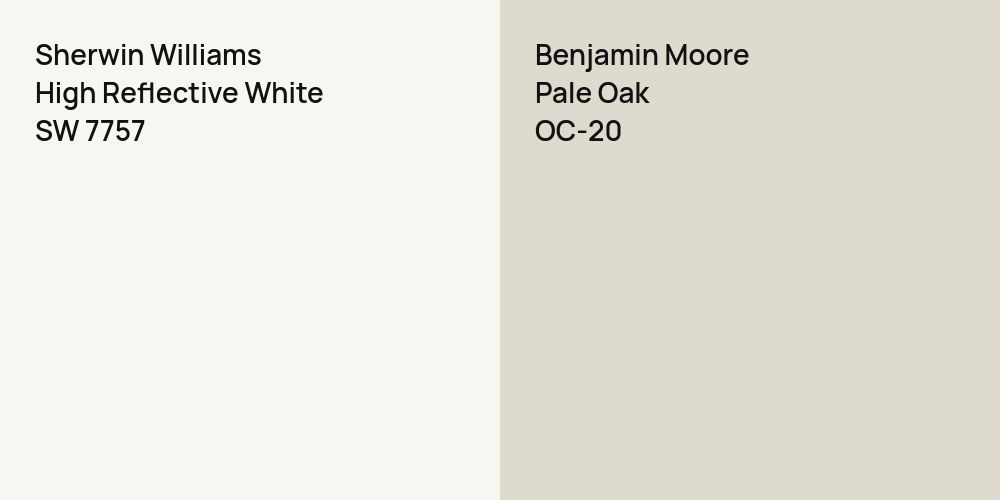 Sherwin Williams High Reflective White vs. Benjamin Moore Pale Oak