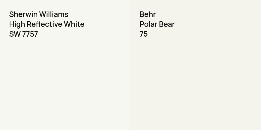 Sherwin Williams High Reflective White vs. Behr Polar Bear