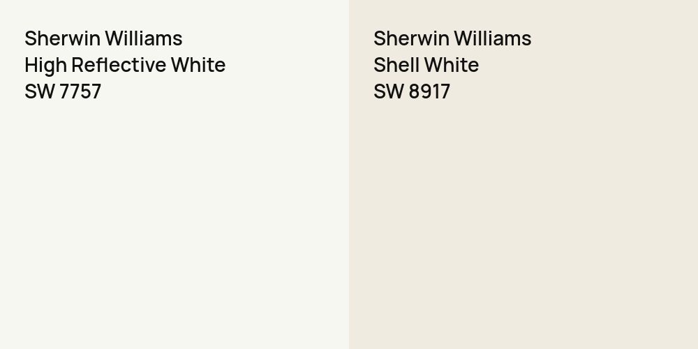 Sherwin Williams High Reflective White vs. Sherwin Williams Shell White