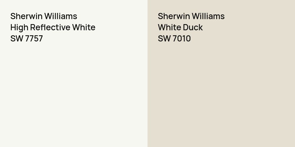 Sherwin Williams High Reflective White vs. Sherwin Williams White Duck