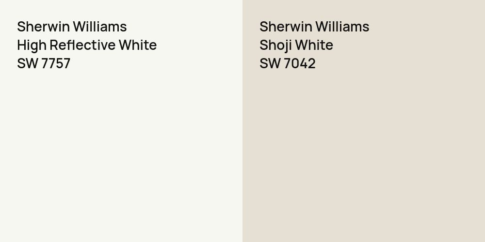 Sherwin Williams High Reflective White vs. Sherwin Williams Shoji White