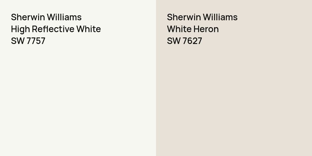 Sherwin Williams High Reflective White vs. Sherwin Williams White Heron