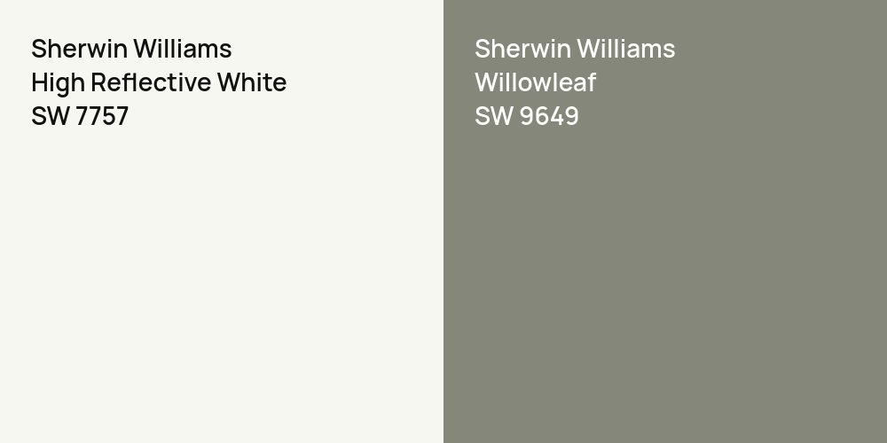 Sherwin Williams High Reflective White vs. Sherwin Williams Willowleaf