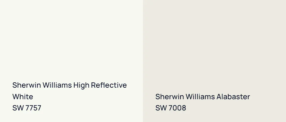 Sherwin Williams High Reflective White SW 7757 vs Sherwin Williams Alabaster SW 7008