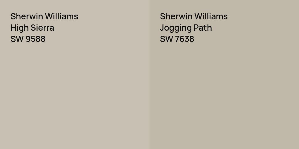 Sherwin Williams High Sierra vs. Sherwin Williams Jogging Path