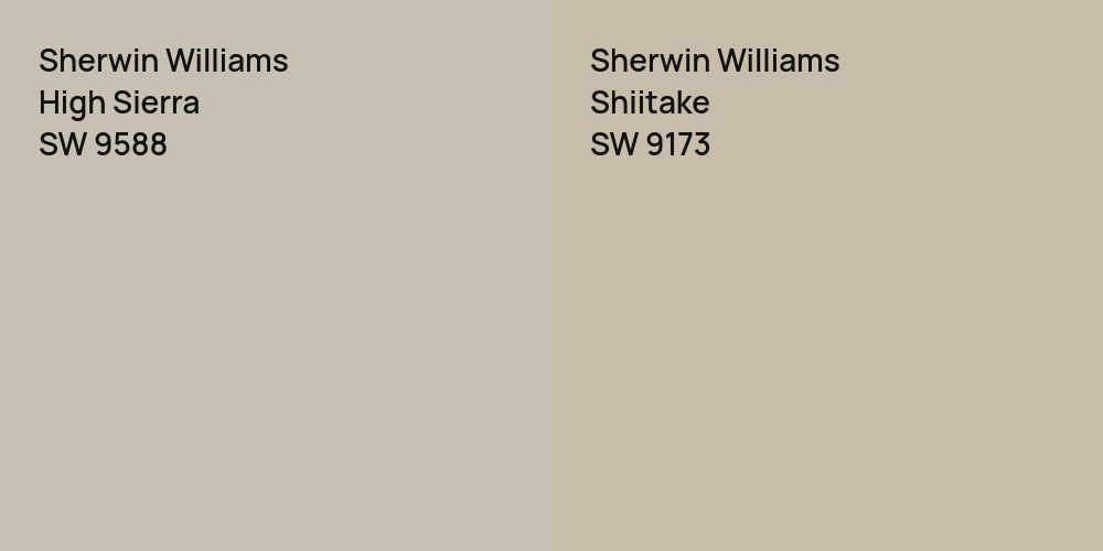 Sherwin Williams High Sierra vs. Sherwin Williams Shiitake