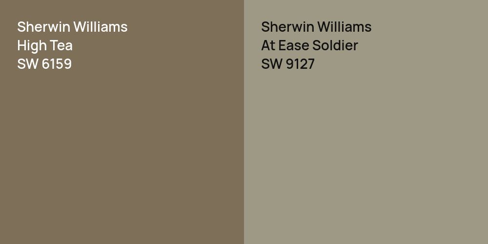 Sherwin Williams High Tea vs. Sherwin Williams At Ease Soldier