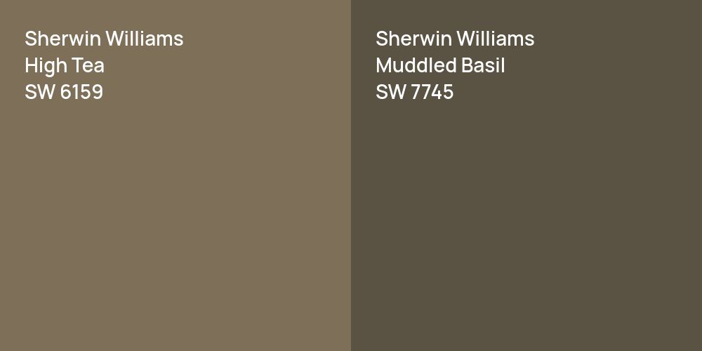 Sherwin Williams High Tea vs. Sherwin Williams Muddled Basil