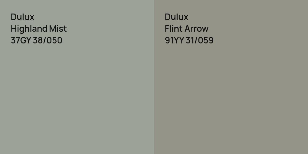 Dulux Highland Mist vs. Dulux Flint Arrow