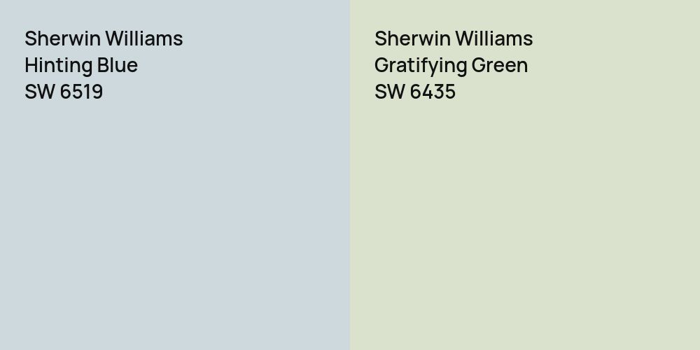 Sherwin Williams Hinting Blue vs. Sherwin Williams Gratifying Green