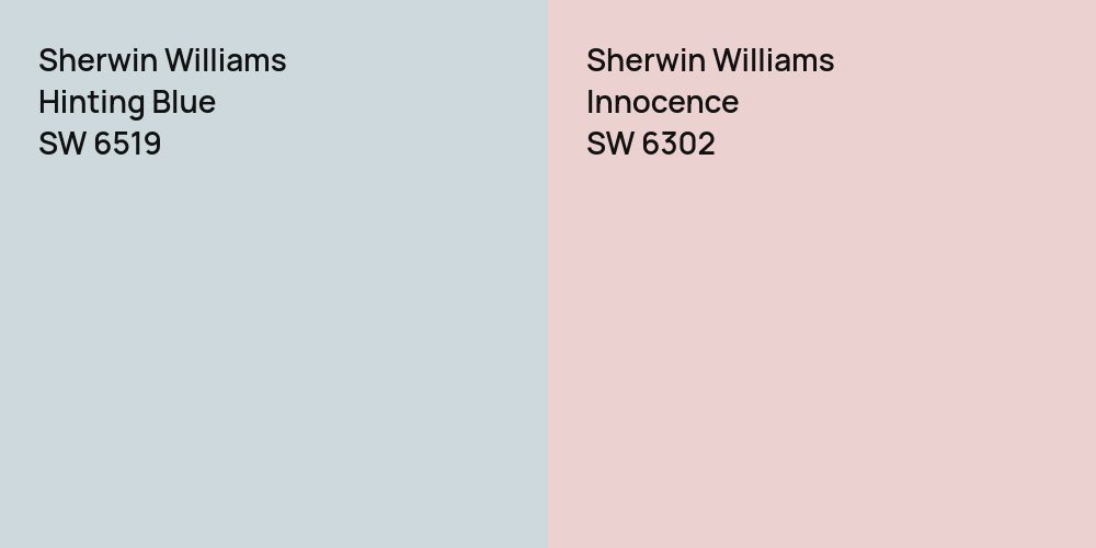 Sherwin Williams Hinting Blue vs. Sherwin Williams Innocence