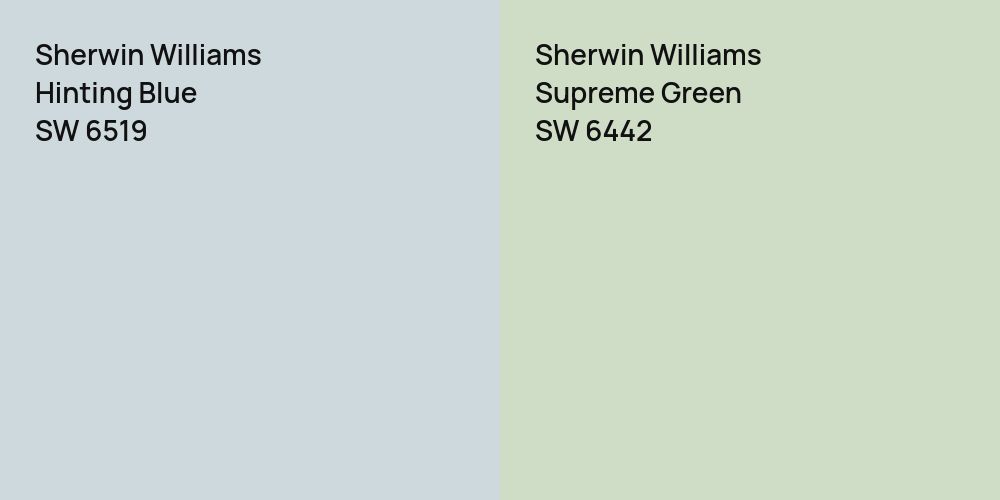 Sherwin Williams Hinting Blue vs. Sherwin Williams Supreme Green