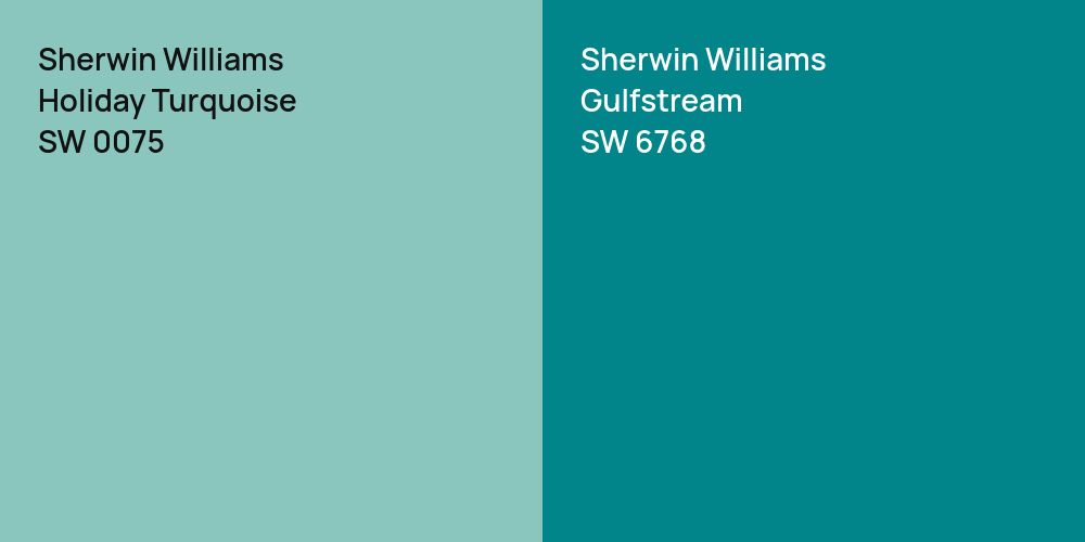 Sherwin Williams Holiday Turquoise vs. Sherwin Williams Gulfstream