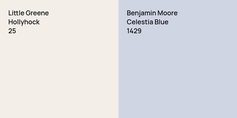 Little Greene Hollyhock vs. Benjamin Moore Celestia Blue