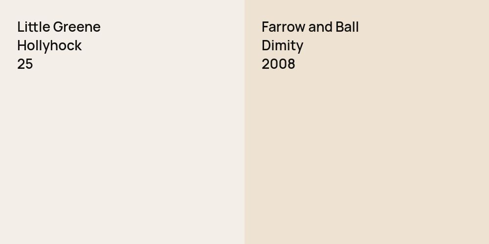 Little Greene Hollyhock vs. Farrow and Ball Dimity