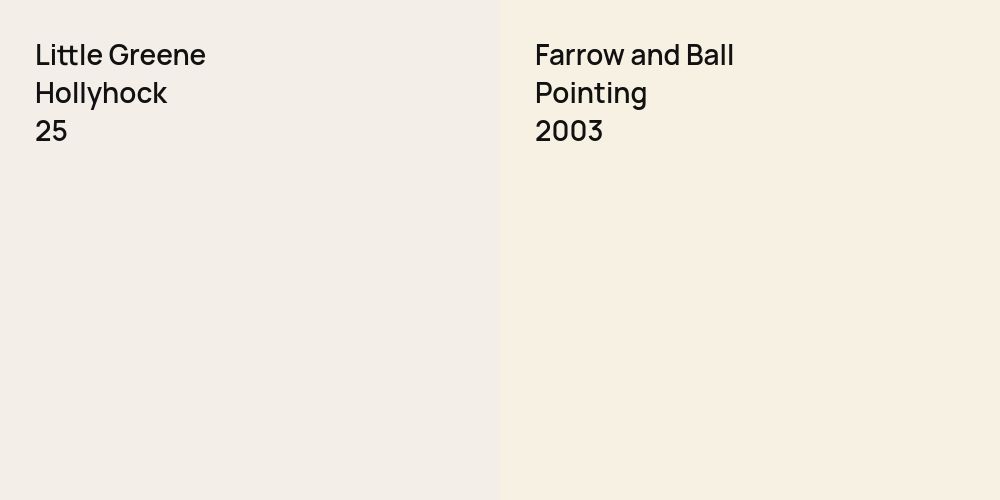 Little Greene Hollyhock vs. Farrow and Ball Pointing