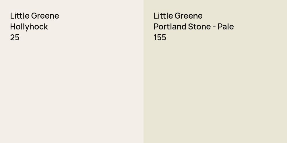 Little Greene Hollyhock vs. Little Greene Portland Stone - Pale