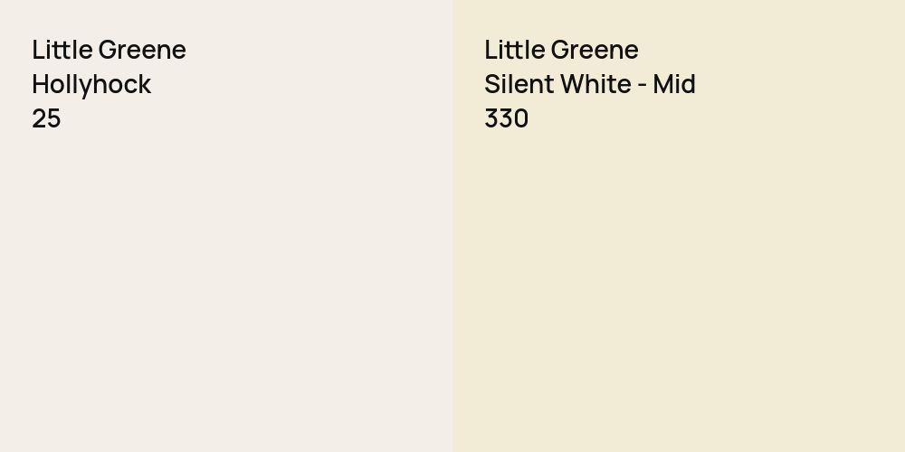 Little Greene Hollyhock vs. Little Greene Silent White - Mid