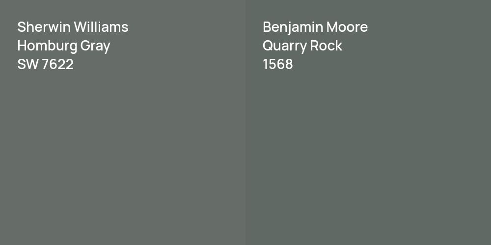 Sherwin Williams Homburg Gray vs. Benjamin Moore Quarry Rock