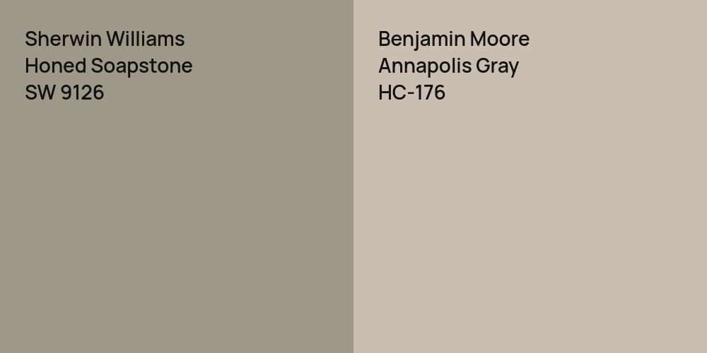 Sherwin Williams Honed Soapstone vs. Benjamin Moore Annapolis Gray