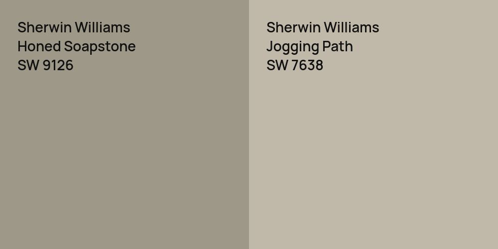 Sherwin Williams Honed Soapstone vs. Sherwin Williams Jogging Path