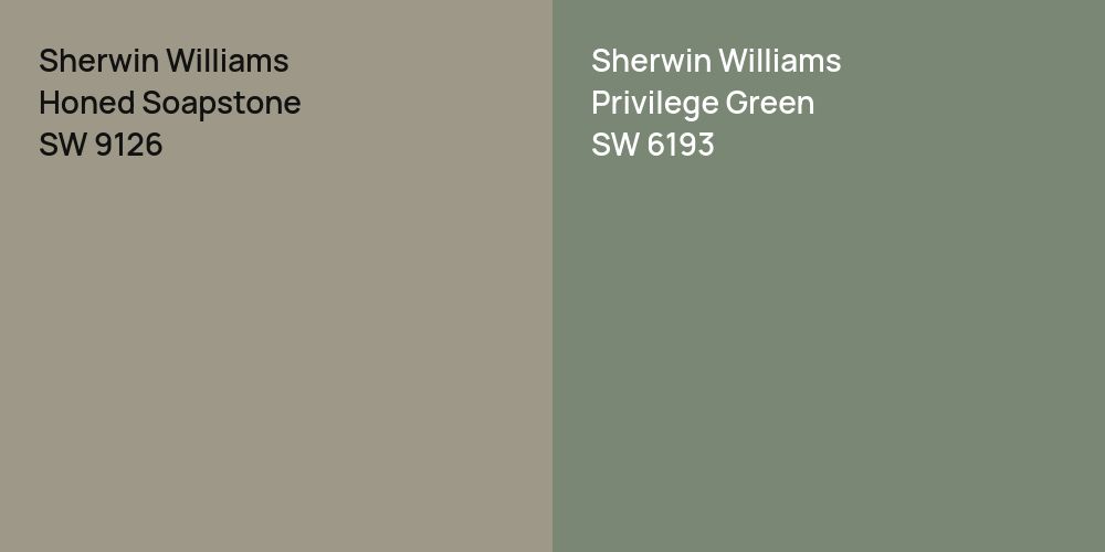 Sherwin Williams Honed Soapstone vs. Sherwin Williams Privilege Green