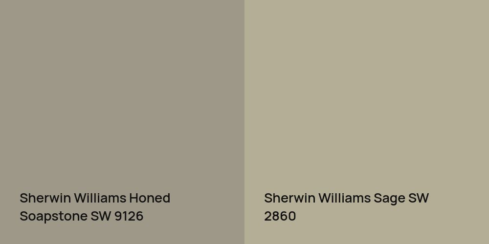 Sherwin Williams Honed Soapstone vs. Sherwin Williams Sage