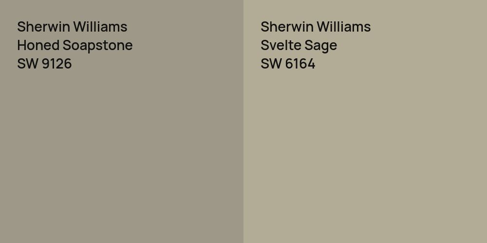 Sherwin Williams Honed Soapstone vs. Sherwin Williams Svelte Sage