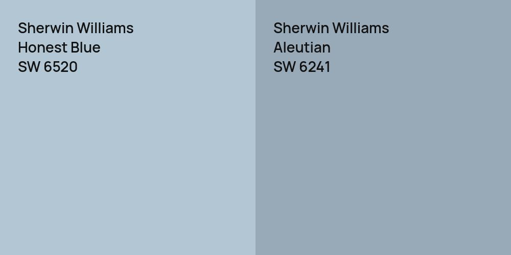 Sherwin Williams Honest Blue vs. Sherwin Williams Aleutian