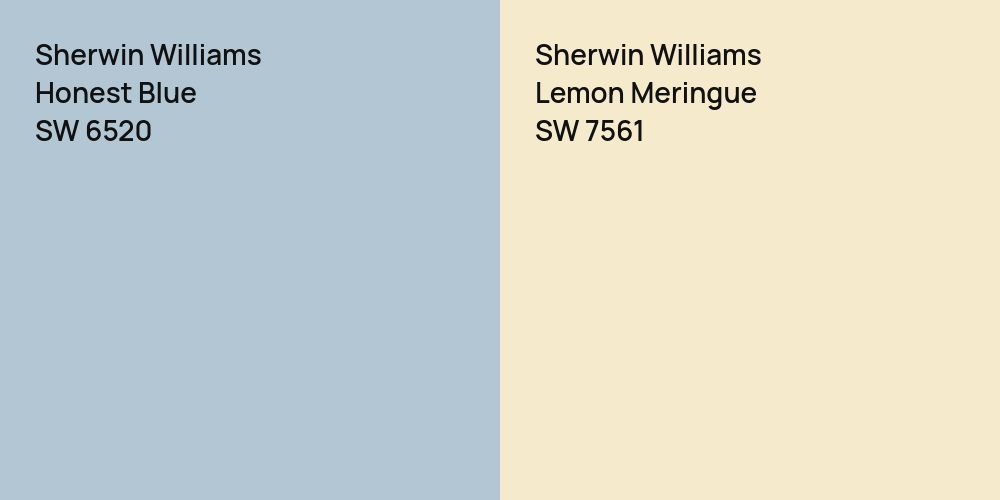 Sherwin Williams Honest Blue vs. Sherwin Williams Lemon Meringue