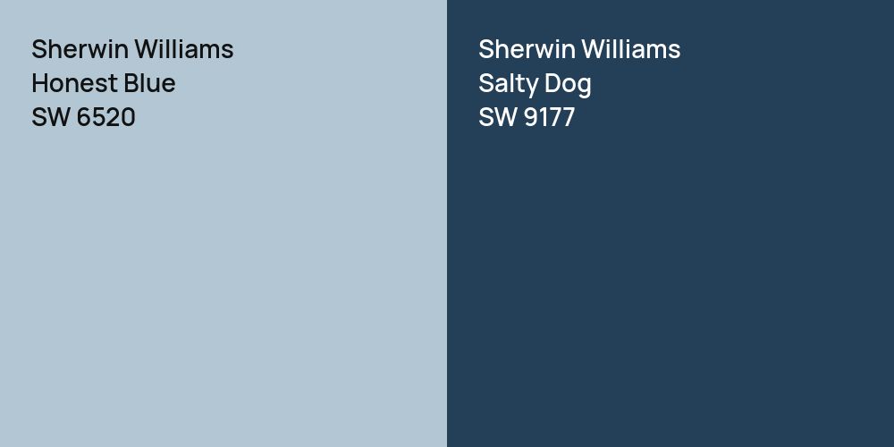 Sherwin Williams Honest Blue vs. Sherwin Williams Salty Dog