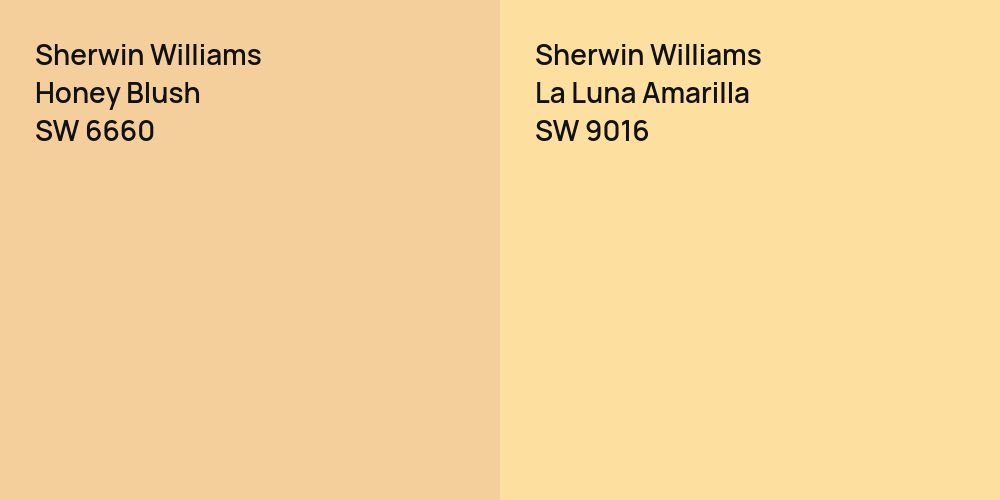 Sherwin Williams Honey Blush vs. Sherwin Williams La Luna Amarilla