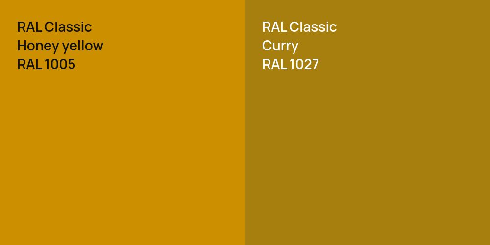 RAL Classic  Honey yellow vs. RAL Classic  Curry