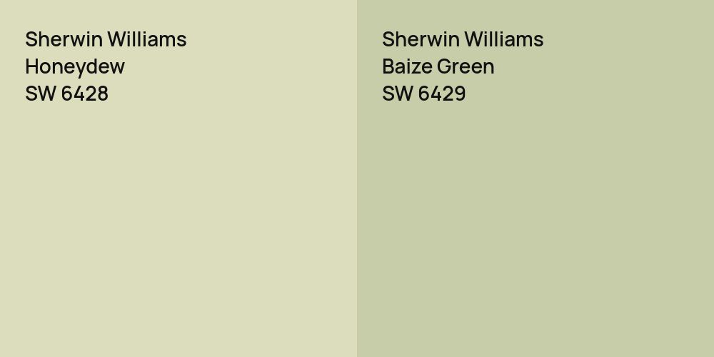 Sherwin Williams Honeydew vs. Sherwin Williams Baize Green