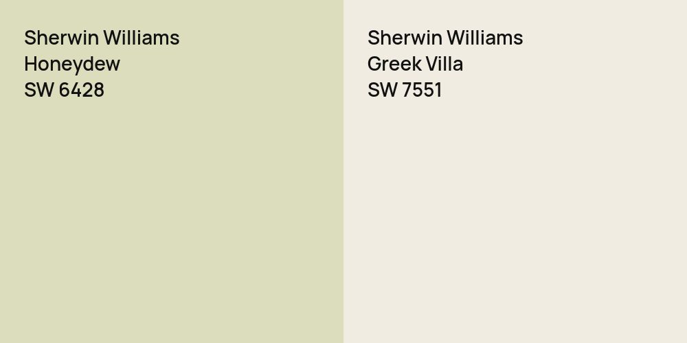 Sherwin Williams Honeydew vs. Sherwin Williams Greek Villa