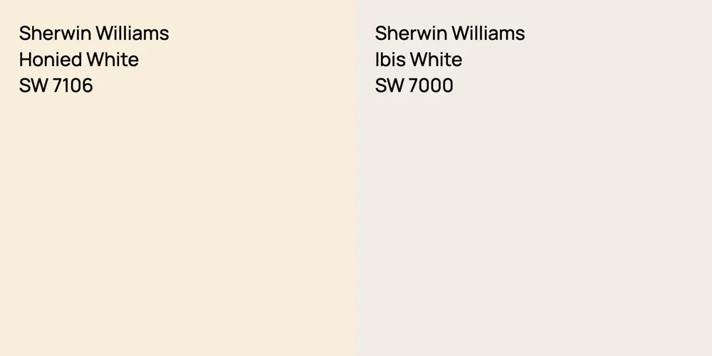 Sherwin Williams Honied White vs. Sherwin Williams Ibis White