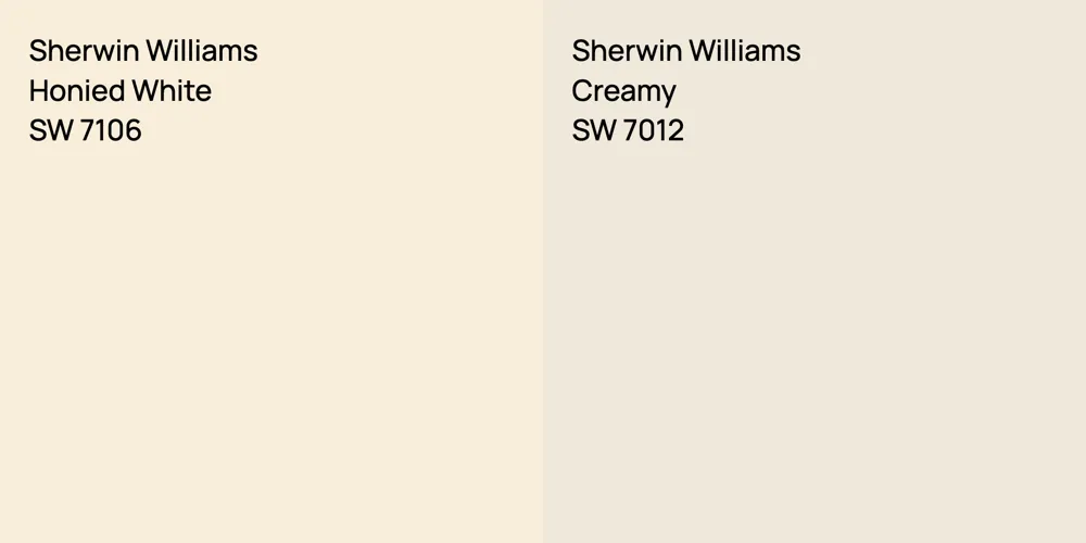 Sherwin Williams Honied White vs. Sherwin Williams Creamy