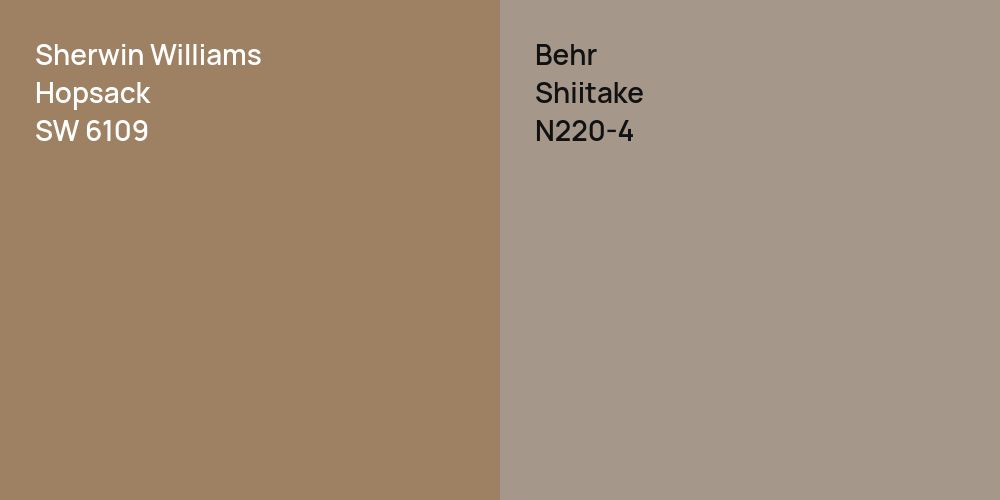 Sherwin Williams Hopsack vs. Behr Shiitake