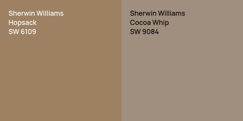 Sherwin Williams Hopsack vs. Sherwin Williams Cocoa Whip