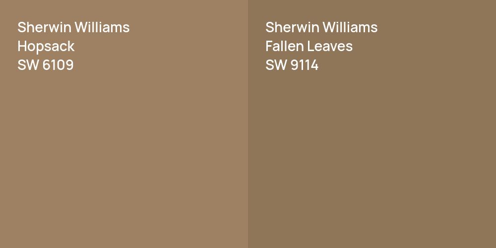 Sherwin Williams Hopsack vs. Sherwin Williams Fallen Leaves