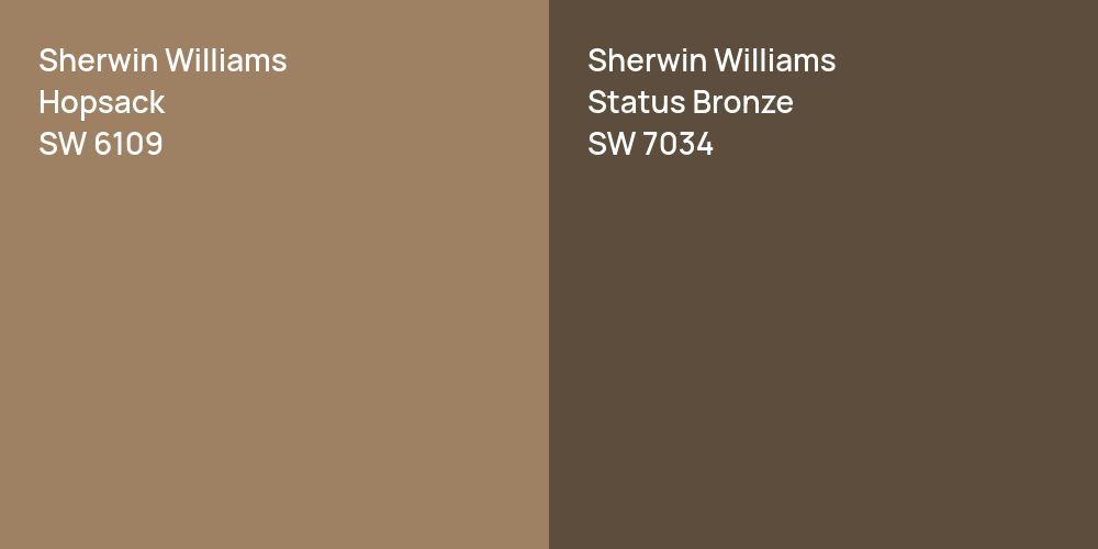 Sherwin Williams Hopsack vs. Sherwin Williams Status Bronze