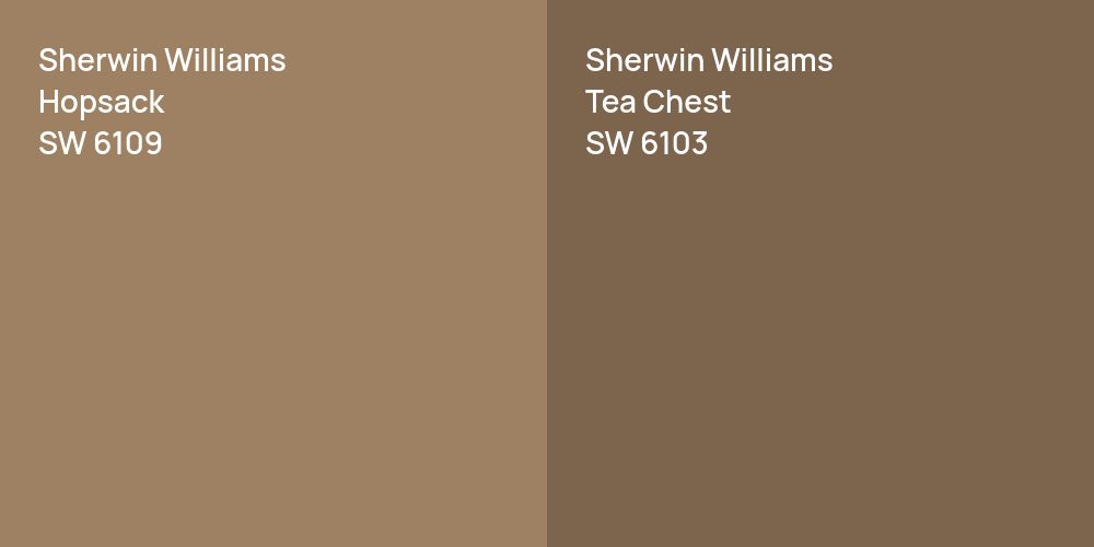 Sherwin Williams Hopsack vs. Sherwin Williams Tea Chest