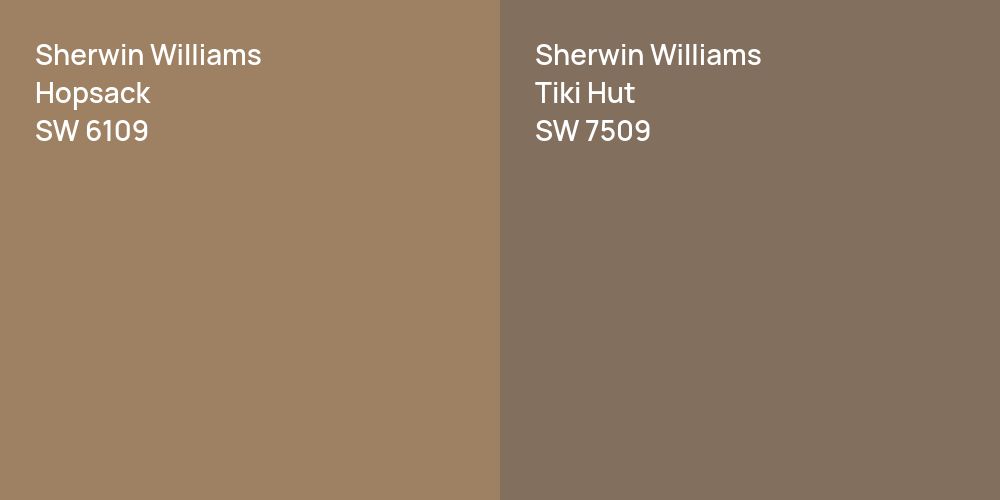 Sherwin Williams Hopsack vs. Sherwin Williams Tiki Hut